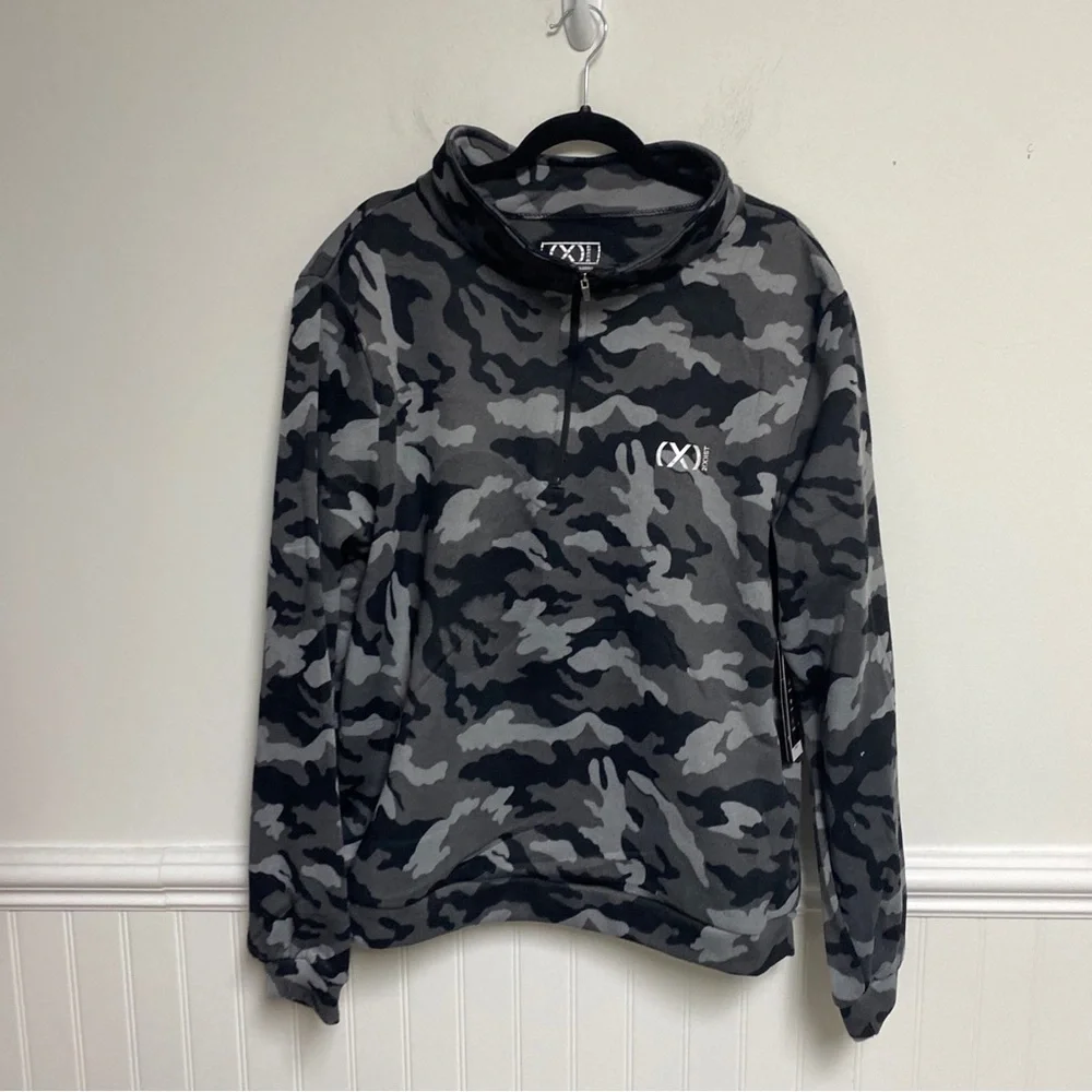 2 ( X )ist Performance Camo Pullover 1/4 Zip Front Size XXL Grey/Black - Picture 2 of 4
